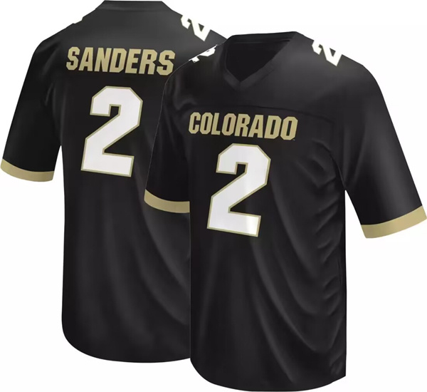 Men's Colorado Buffaloes #2 Shedeur Sanders Black Stitched Football Jersey Men's Colorado Buffaloes #2 Shedeur Sanders Black Stitched Football Jersey
